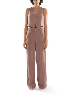 Load image into Gallery viewer, Coherent Mood Buttoned Gilet Brown