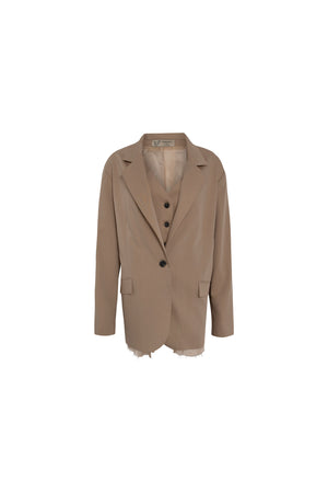 Load image into Gallery viewer, NOTCHED COLLAR BLAZER WITH ATTACHED VEST