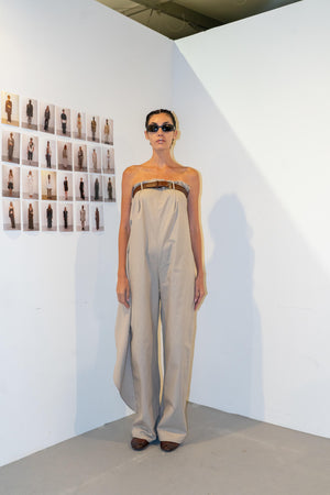 Load image into Gallery viewer, TUBE JUMPSUIT WITH BUTTONED FLAP ON TOP