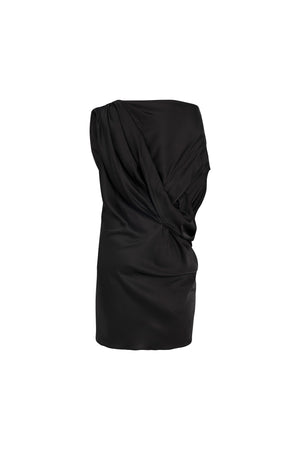Load image into Gallery viewer, BLACK DRAPED DRESS