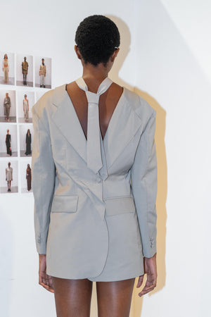 Load image into Gallery viewer, SHORT BLAZER-DRESS WITH NECK TIE