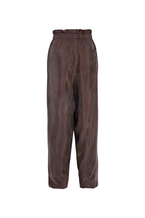 Load image into Gallery viewer, BROWN STRAIGHT CUT WRAP PANTS