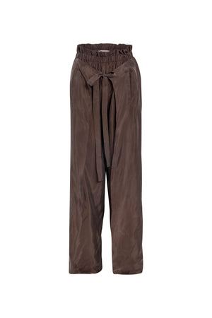 Load image into Gallery viewer, BROWN STRAIGHT CUT WRAP PANTS