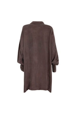 Load image into Gallery viewer, BROWN COLLARED SHIRT WITH LONG CUFFS