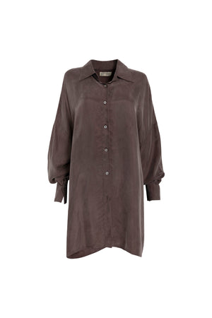 Load image into Gallery viewer, BROWN COLLARED SHIRT WITH LONG CUFFS