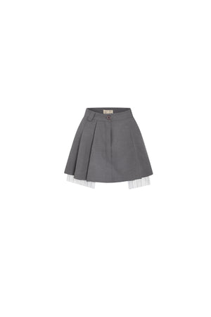 Load image into Gallery viewer, CHARCOAL PLEATED MINI SKIRT