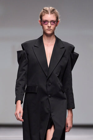 Load image into Gallery viewer, COLD SHOULDER BLAZER DRESS