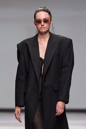 Load image into Gallery viewer, COLD SHOULDER BLAZER DRESS