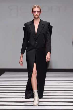 Load image into Gallery viewer, COLD SHOULDER BLAZER DRESS