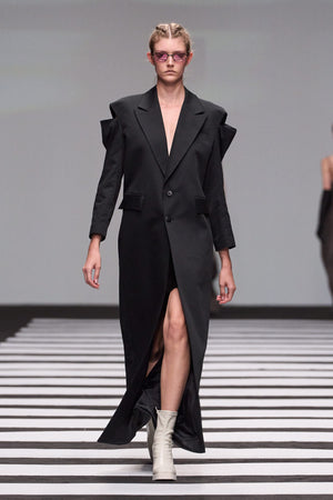 Load image into Gallery viewer, COLD SHOULDER BLAZER DRESS