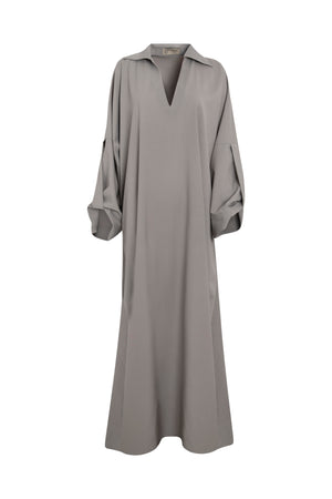 Load image into Gallery viewer, V-NECK LOOSE FIT DRESS WITH SHIRT SLEEVES DETAILS