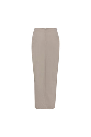 Load image into Gallery viewer, NOTCHED COLLAR WRAP AROUND TOP WITH FRONT DRAPED SKIRT