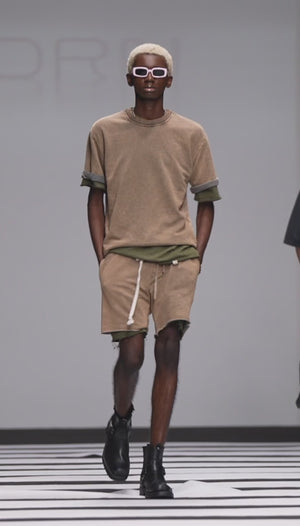 Load and play video in Gallery viewer, ROUND NECK T-SHIRT WITH MATCHING SHORTS