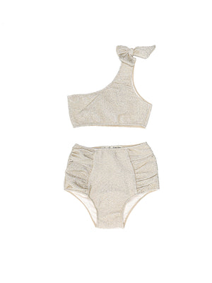 Load image into Gallery viewer, Shimmer Bikini Top & High Waisted Bottoms - Girls