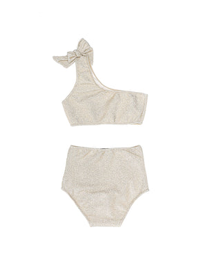 Load image into Gallery viewer, Shimmer Bikini Top & High Waisted Bottoms - Girls