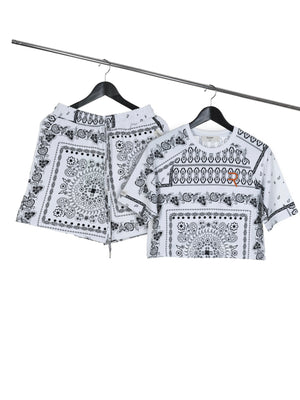 Load image into Gallery viewer, White Bandana Print Lovin Shorts