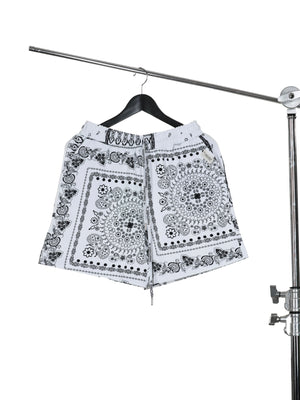 Load image into Gallery viewer, White Bandana Print Lovin Shorts