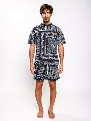 Load image into Gallery viewer, Black Bandana Print Lovin Shorts - Men