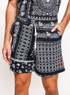 Load image into Gallery viewer, Black Bandana Print Lovin Shorts - Men