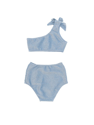 Load image into Gallery viewer, Shimmer Bikini Top & High Waisted Bottoms - Girls