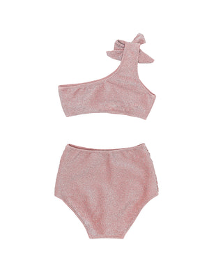 Load image into Gallery viewer, Shimmer Bikini Top & High Waisted Bottoms - Girls