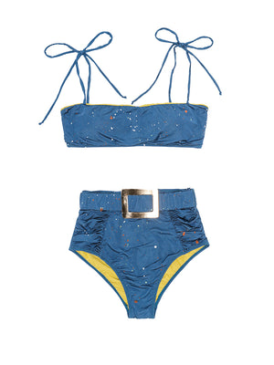 Load image into Gallery viewer, Splash Bikini Top & High Waist Bottoms