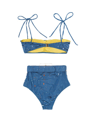 Load image into Gallery viewer, Splash Bikini Top & High Waist Bottoms