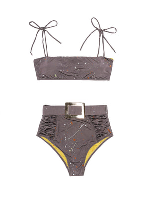 Load image into Gallery viewer, Splash Bikini Top & High Waist Bottoms