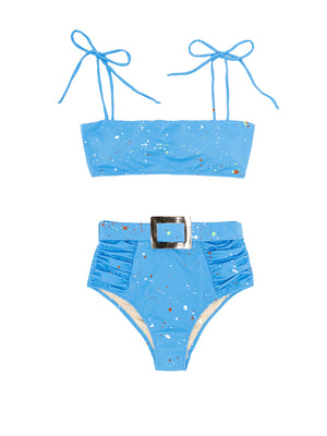 Load image into Gallery viewer, Splash Bikini Top & High Waist Bottoms