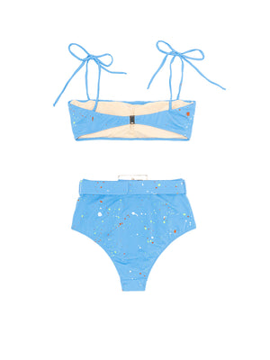 Load image into Gallery viewer, Splash Bikini Top & High Waist Bottoms