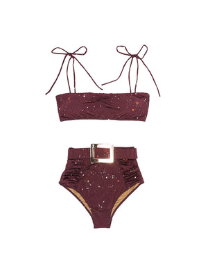 Load image into Gallery viewer, Splash Bikini Top & High Waist Bottoms