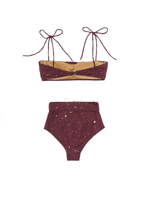 Load image into Gallery viewer, Splash Bikini Top & High Waist Bottoms