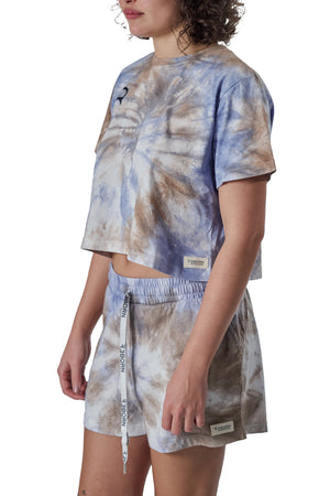 Load image into Gallery viewer, Purple Fuse Tye Die Shorts
