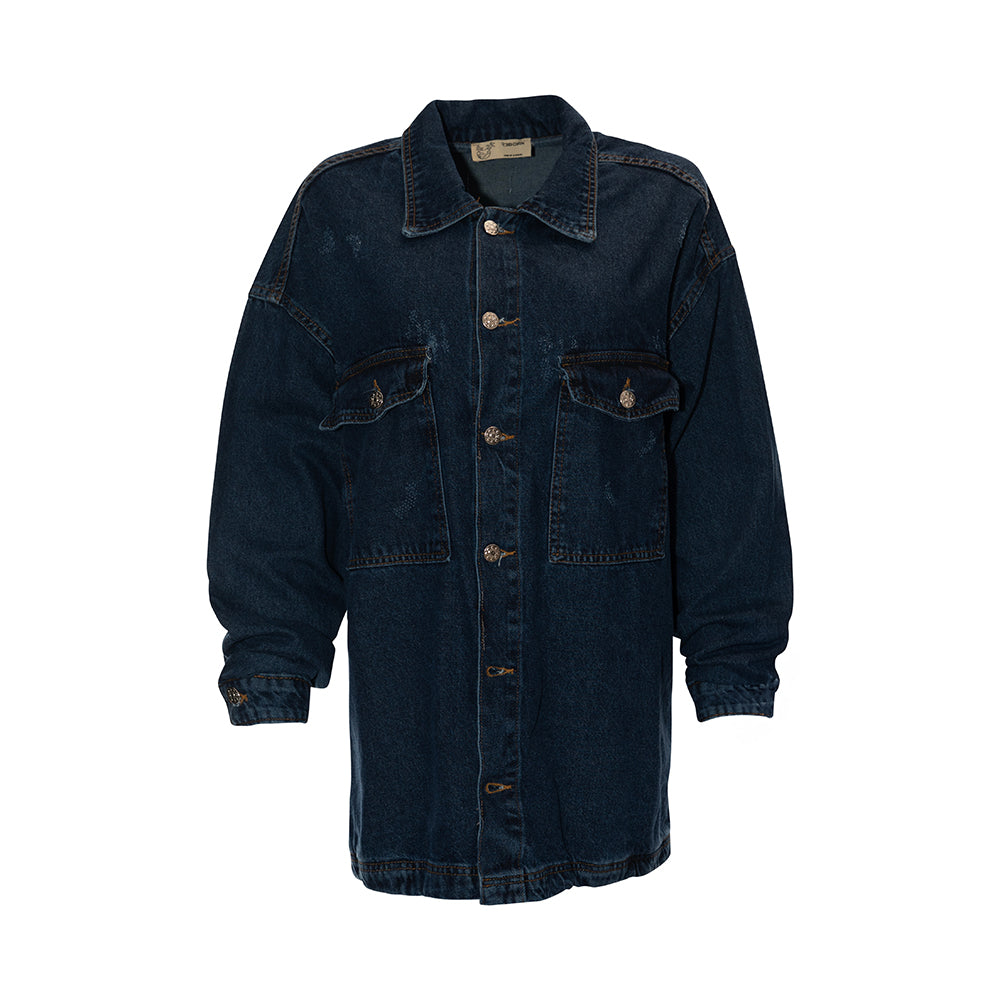 DENIM JACKET WITH DISTRESS FINISH