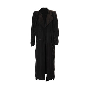 Load image into Gallery viewer, BLACK TRENCH STYLE COAT
