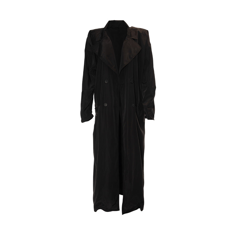 BLACK TRENCH STYLE COAT