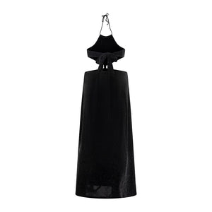 Load image into Gallery viewer, Halter Backless Dress Black
