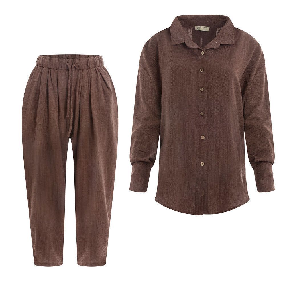 Long Sleeve Linen Shirt With Matching Pants