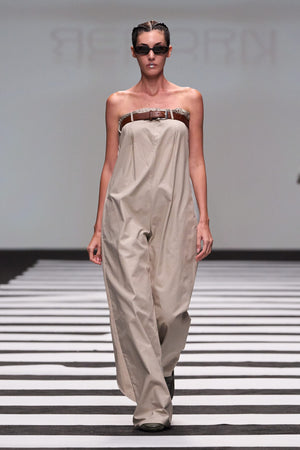 Load image into Gallery viewer, TUBE JUMPSUIT WITH BUTTONED FLAP ON TOP
