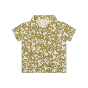 Load image into Gallery viewer, Boy&#39;s button mustard floral shirt
