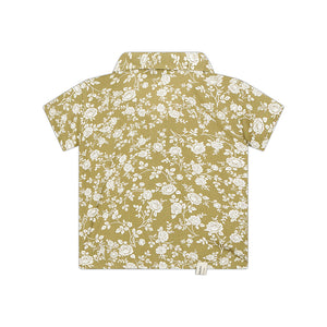 Load image into Gallery viewer, Boy&#39;s button mustard floral shirt
