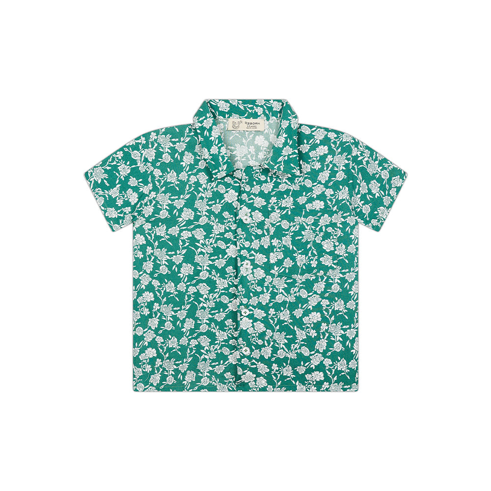 Boy's buttoned fresh green shirt