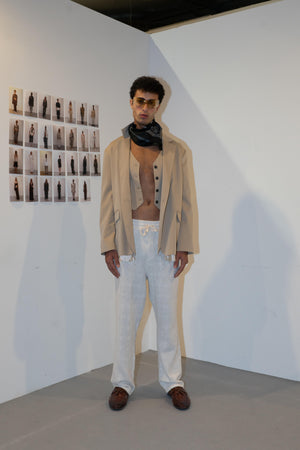 Load image into Gallery viewer, TEXTURED TROUSER WITH WAIST TIE
