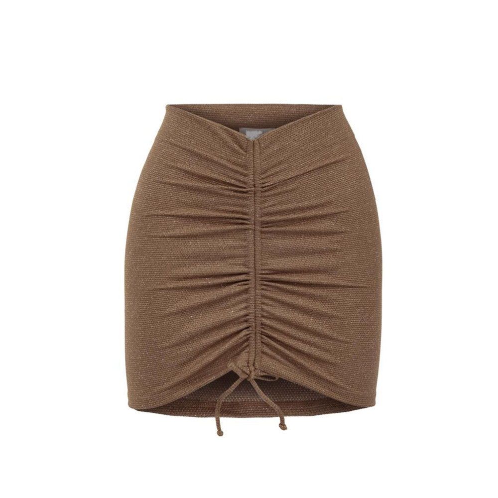 Centre Drawstring Shimmer Skirt