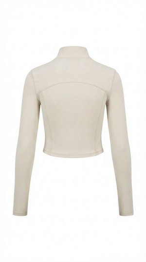 Load image into Gallery viewer, Beige Full-Zip Workout Jacket
