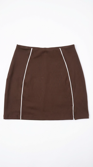 Load image into Gallery viewer, Contour Mini Skirt Chocolate
