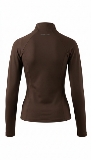 Load image into Gallery viewer, Brown Full-Zip Workout Jacket
